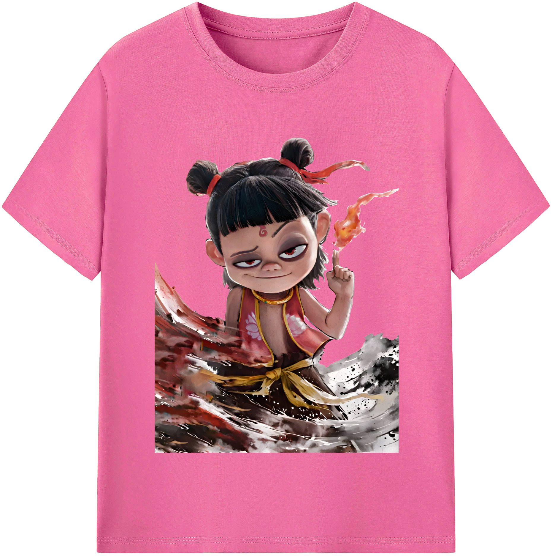 （画像用） Ne Zha 2 ナタ 魔童の大暴れ レディースカジュアルプリントTシャツ（綿100％）